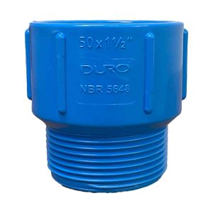 Adaptador 50 X 1.1/2'' Bolsa Rosca Macho Lr Irrigação Azul - Duro Pvc